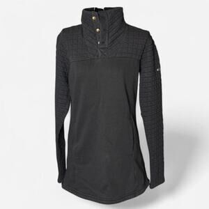 Columbia Sportswear Women's Black Quilted Snap-Neck Pullover Tunic - Size M